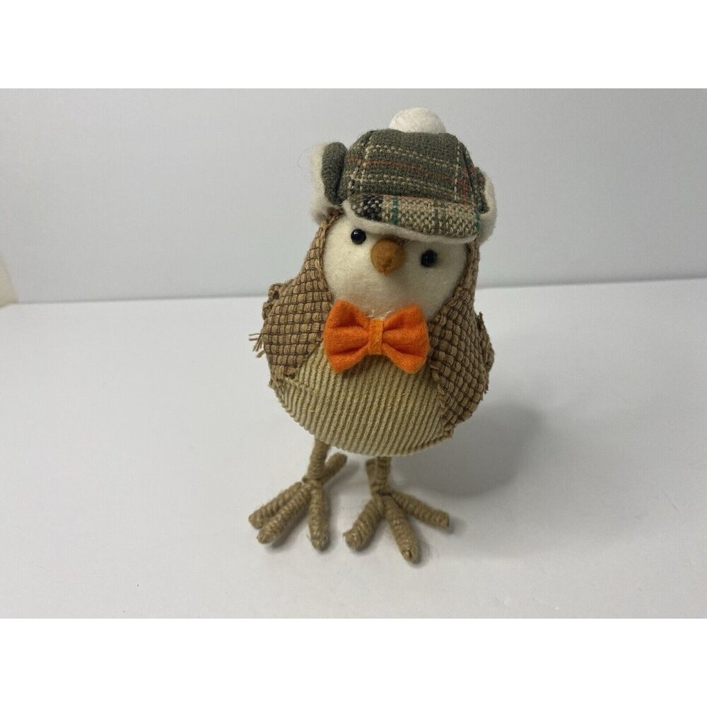 Target Spritz Fall Harvest Bird Burlap Plaid‎ Trapper Hat Orange Bowtie